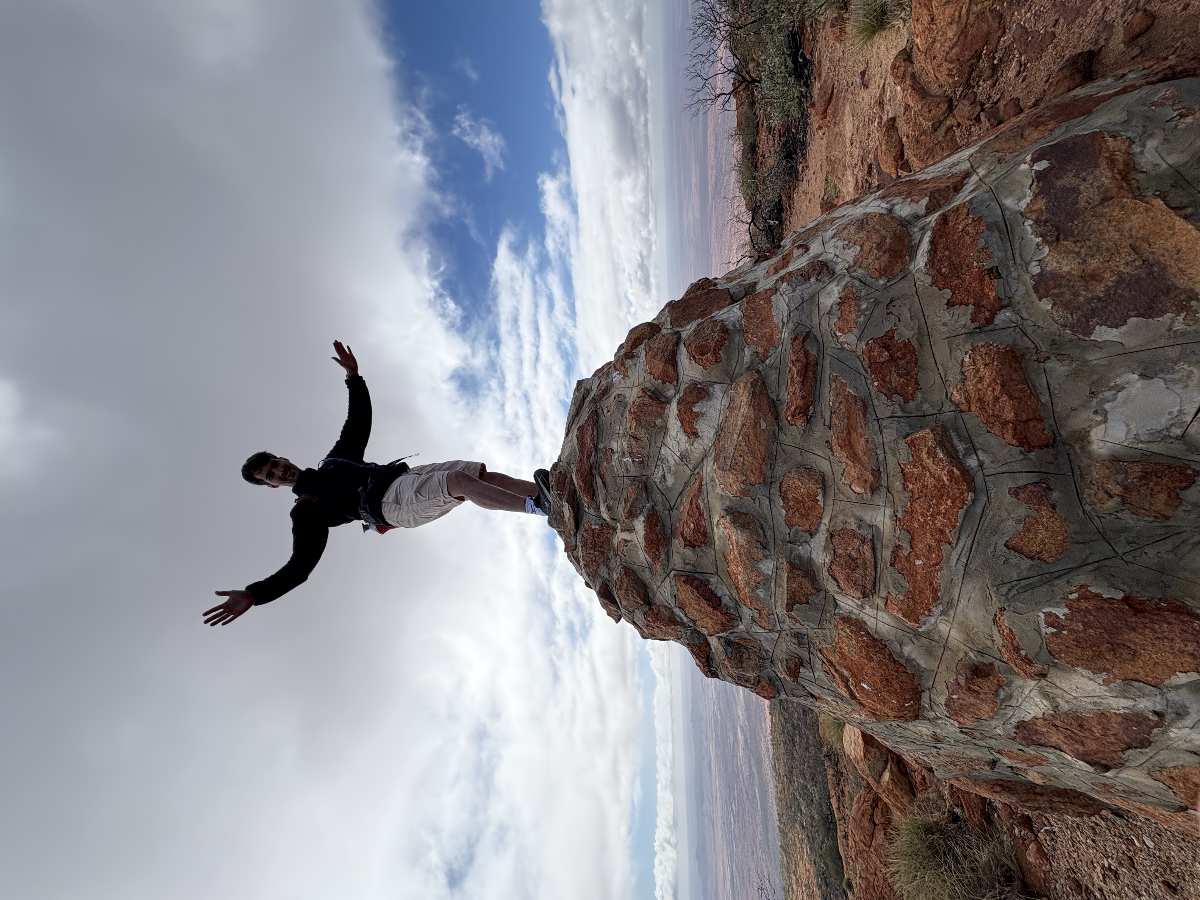 Celebrating at the summit of Mount Augustus