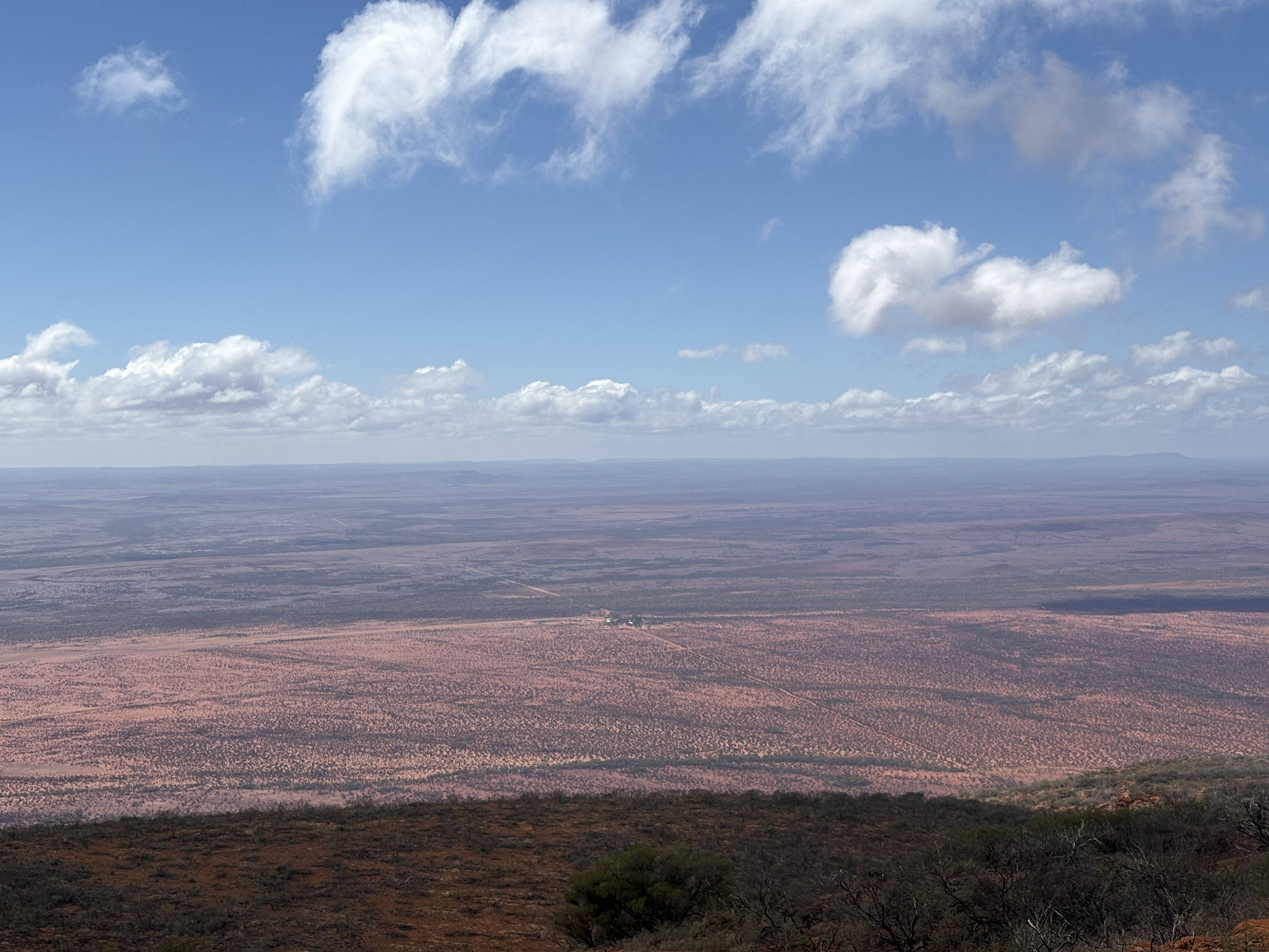 Panoramic view of the Australian outback near Mount Augustus at golden hour